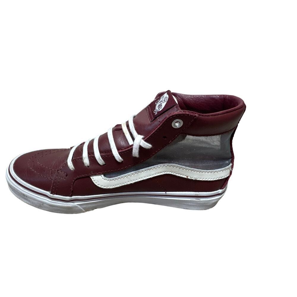 VANS SK8-HI Slim Cutout (Mesh) size 6.5 women's, 5 men's; Maroon & White